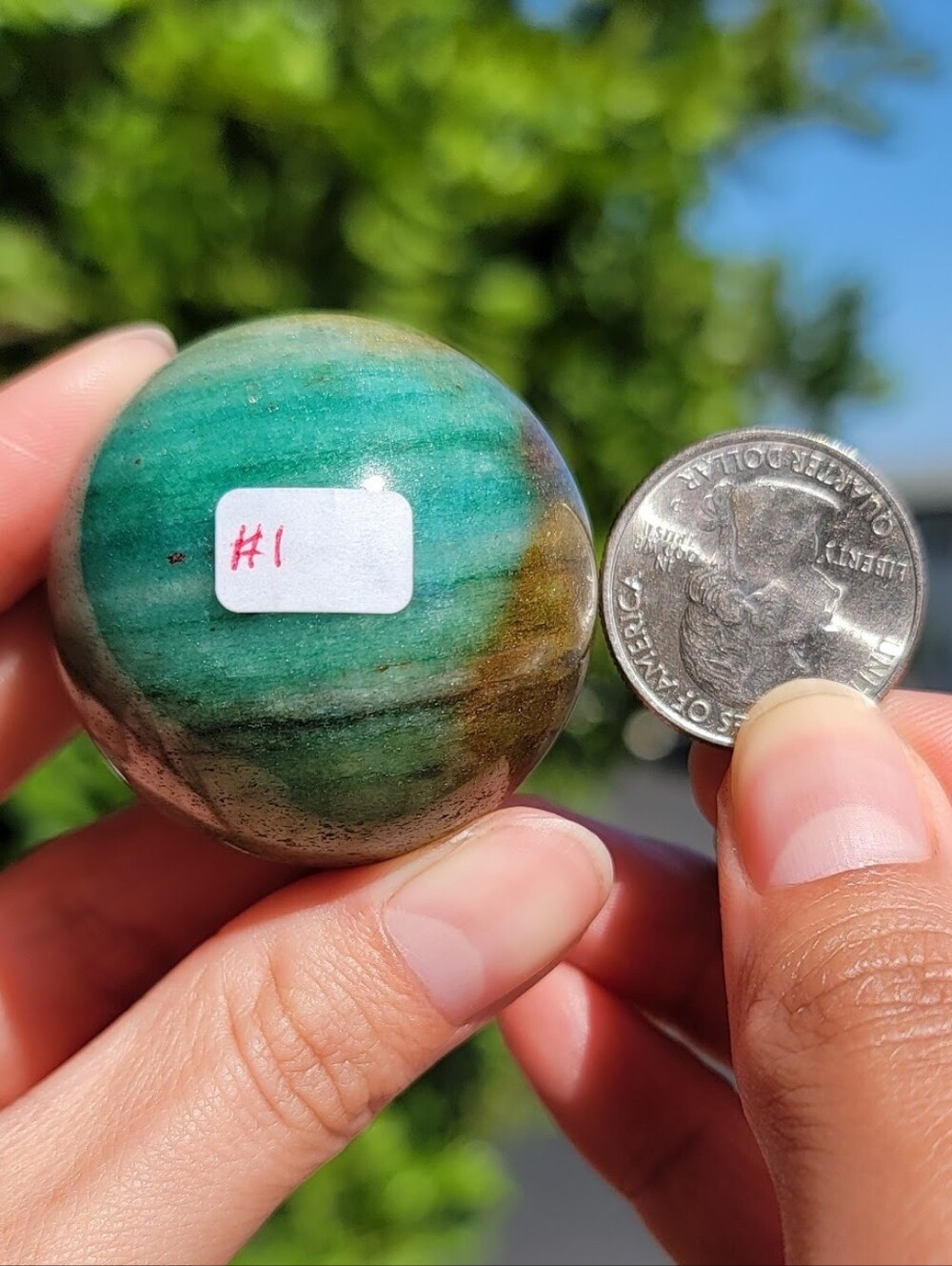 (#1) NEW 40.5MM - 94G RAINBOW AVENTURINE SPHERE